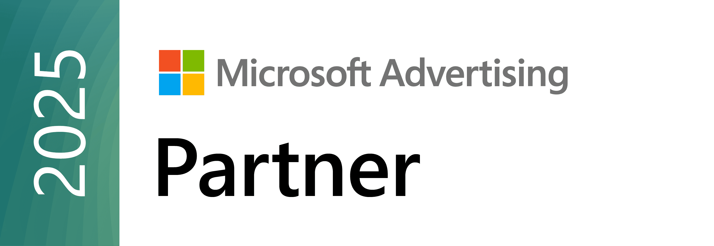 The Deciding Factor's Microsoft Advertising Partner badge for 2025, showcasing marketing expertise and certifications.