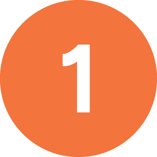 Orange circle with number one illustrating content marketing steps and asset development for The Deciding