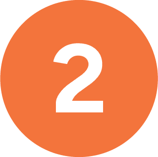 Orange circle with the number 2, illustrating TDF's strategic marketing approach for SaaS acquisition.
