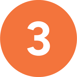 Orange circle with number 3 illustrating content marketing strategy and lead generation for The Deciding
